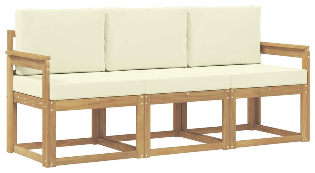 Gartenmöbel-Set Sofagarnitur 3-teilig, Akazienholz, Modulares Latten-Design, 189,5 x 63 x 73 cm