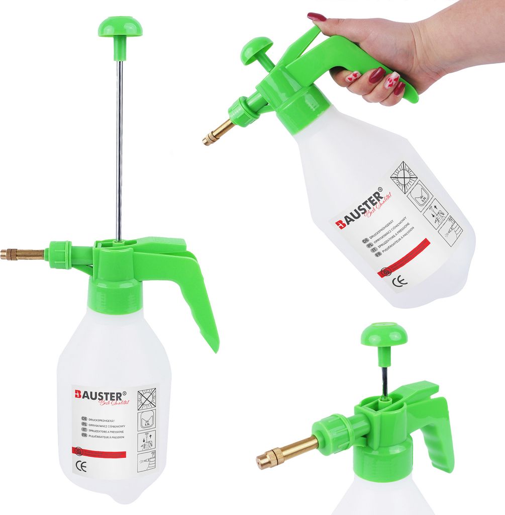 BAUSTER Drucksprüher 1,5L Pumpsprüher Gartenspritze Sprühgerät mit Lanze Sprüher