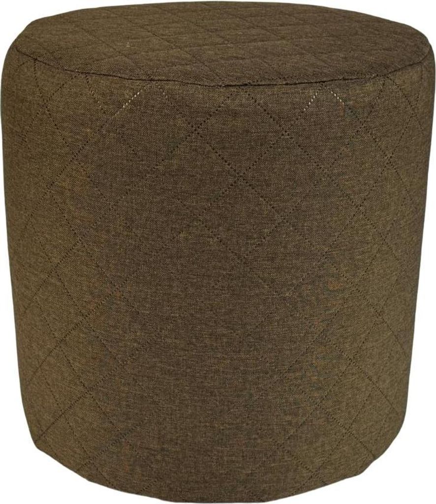 SAWANA-Hocker 40x40 cm rund gesteppt – stilvolles Sitzkissen fürs Wohnzimmer oder Schlafzimmer – Braun