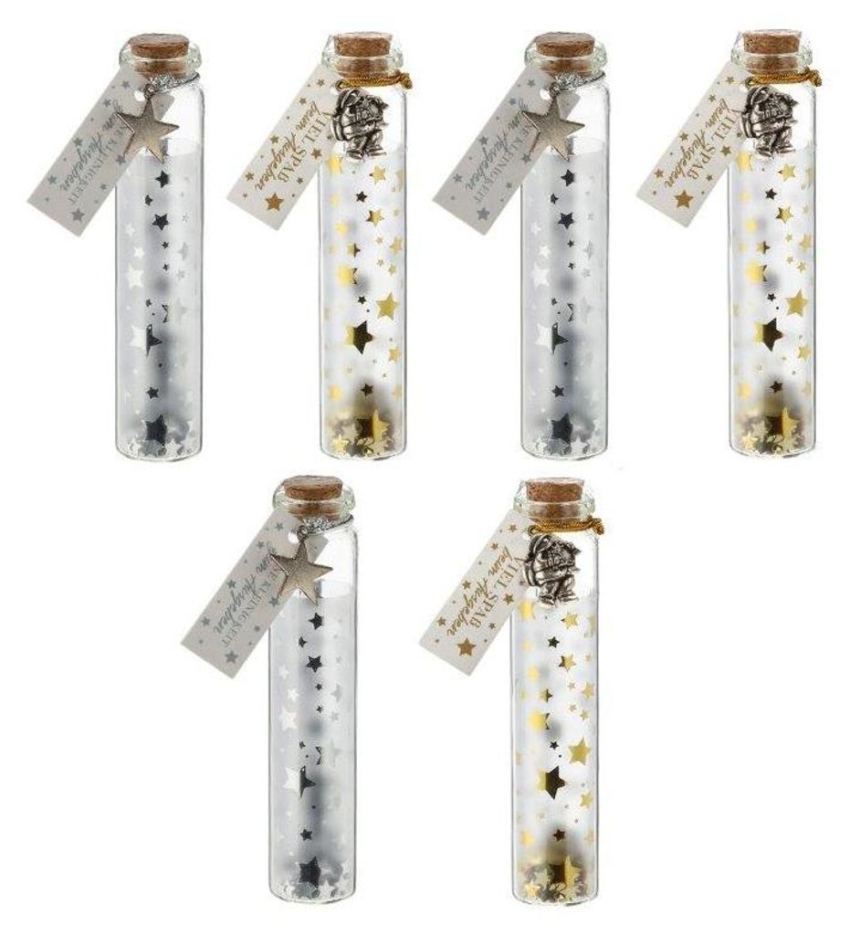 6 x Wunschglas "Geldgeschenk" mit Korken L ca. 11 cm - 6 x Produktbild 