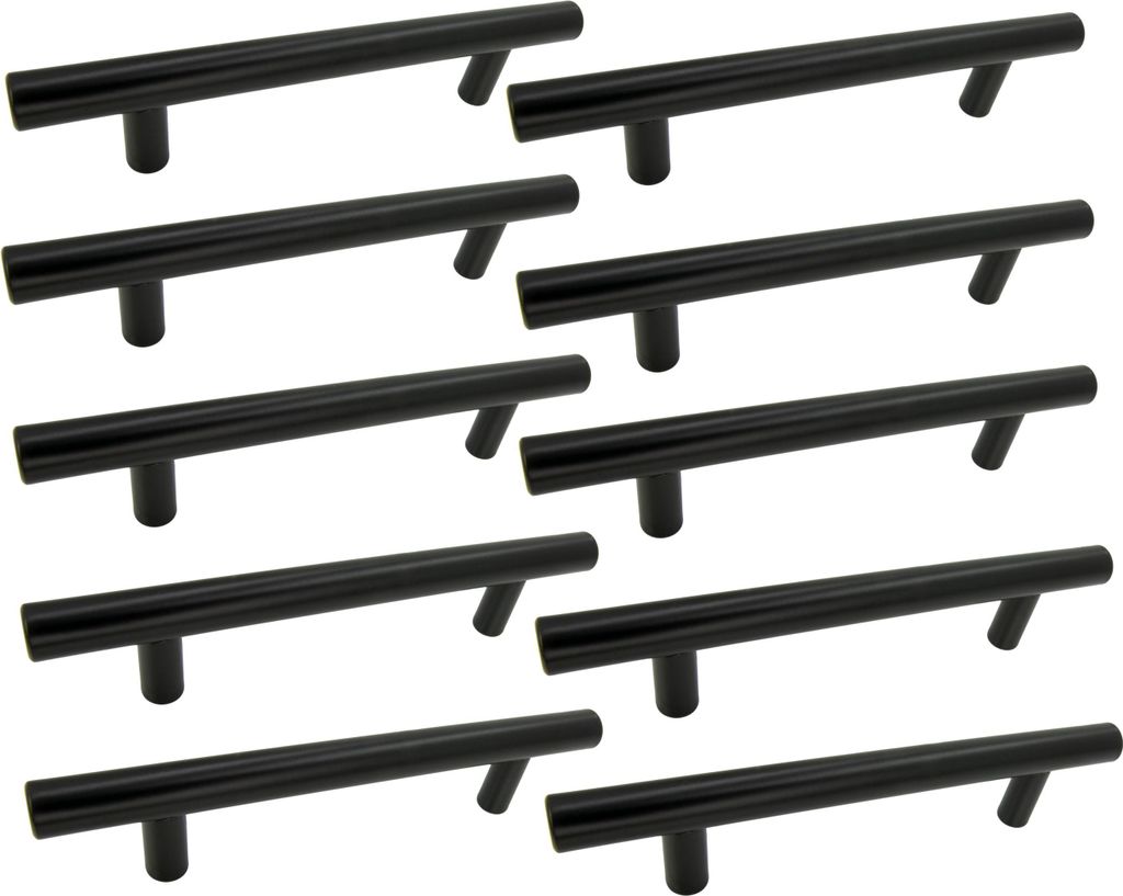10er-Set Aurora Möbelgriff 96 mm in Schwarz - Matten Edelstahl Schrank- und Schubladenbeschläge für modernen Stil und langlebige Qualität