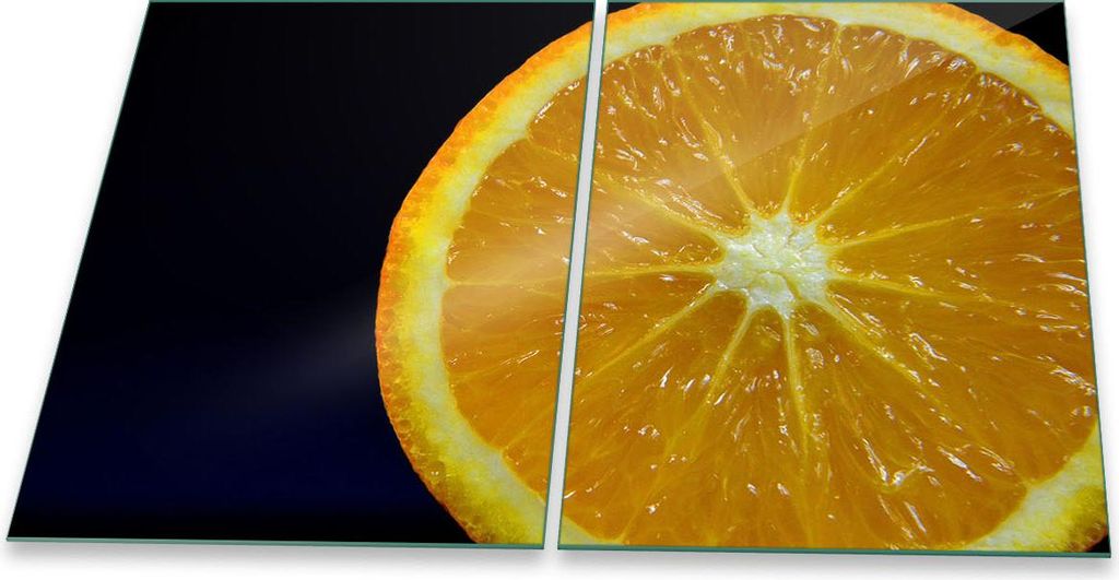 Herdabdeckplatte Glaskeramik 2-Teilig 2x40x52 Zitrone Gelb Abdeckung Spritzschutz Glas