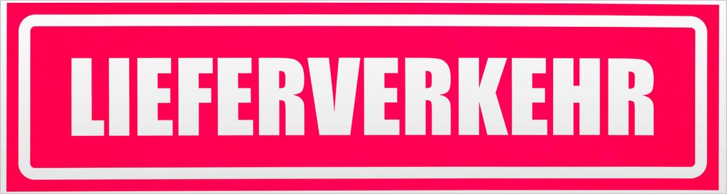 Kiwistar Lieferverkehr invertiert Magnetschild Schild magnetisch - 45cm Neonpink - Magnetfolie für Auto PKW Kfz