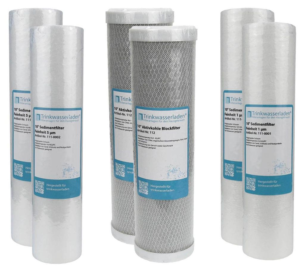 1 Jahr Filter Set 10' 6-teilig Ersatzfilter Umkehrosmose RO Produktbild 