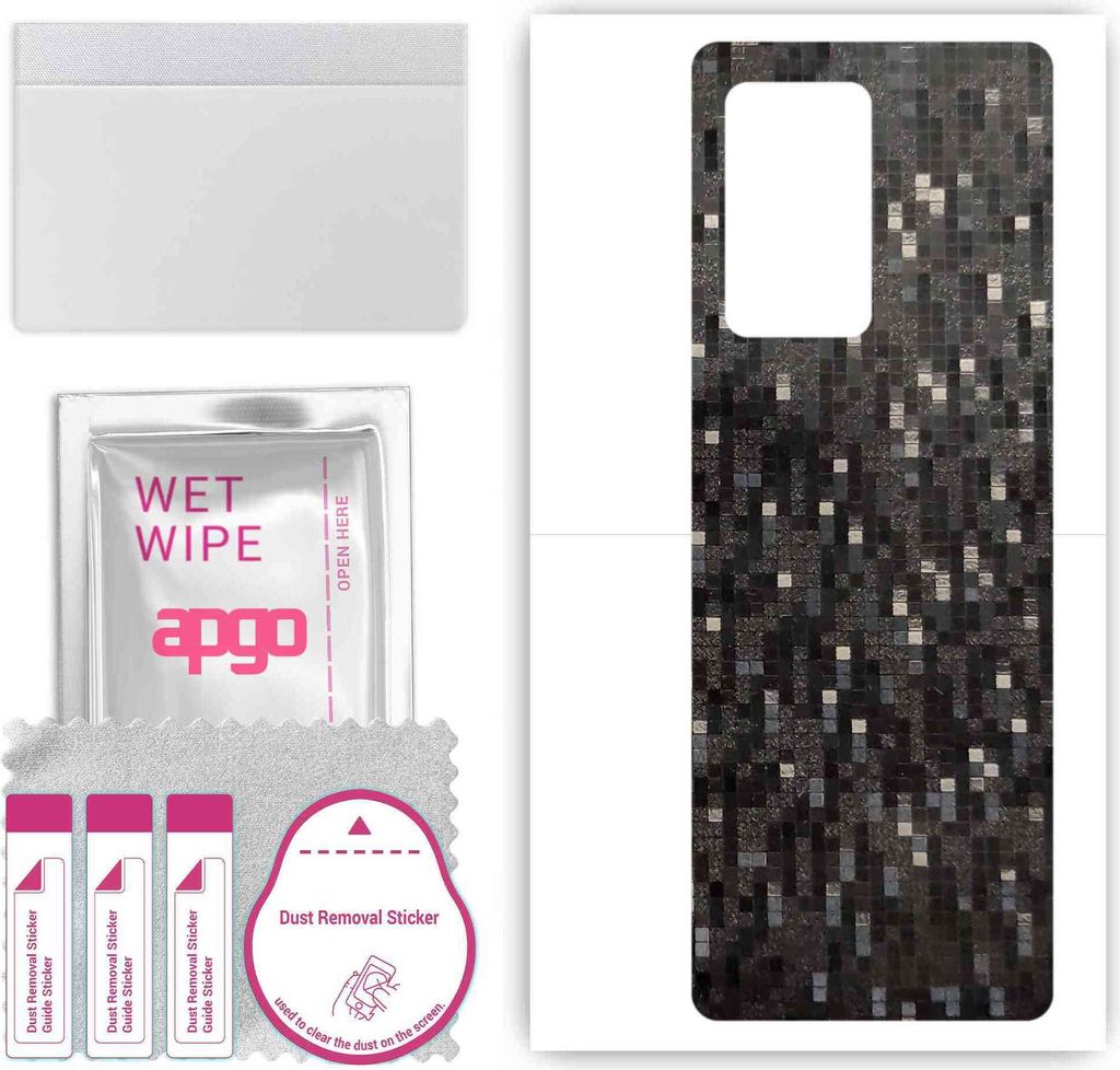 apgo Rückseite Schutzfolie, Skin, kompatibel mit Samsung W21 5G, Hinten Displayschutzfolie aus Vinylfolie, kratzfest, einfache Montage - Carbon Bl...