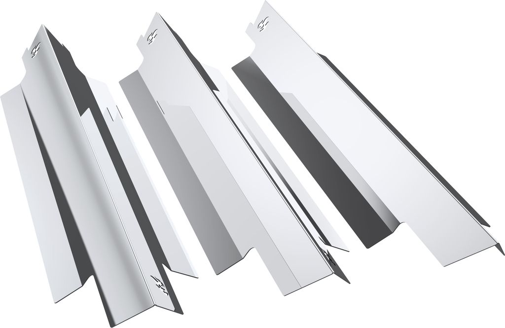 Gasgrill Edelstahl Brennerabdeckung passend für Enders Kansas 2 Pro 3, Pro 4, Farbe:3 Leisten Glänzend Flame