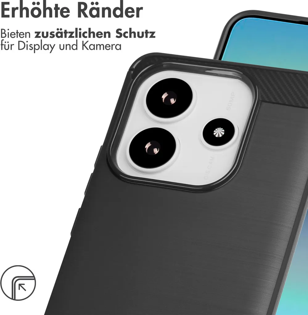 Cover Xiaomi Redmi Note 14 4G imoshion Brushed Black - Slim & Tough - 4