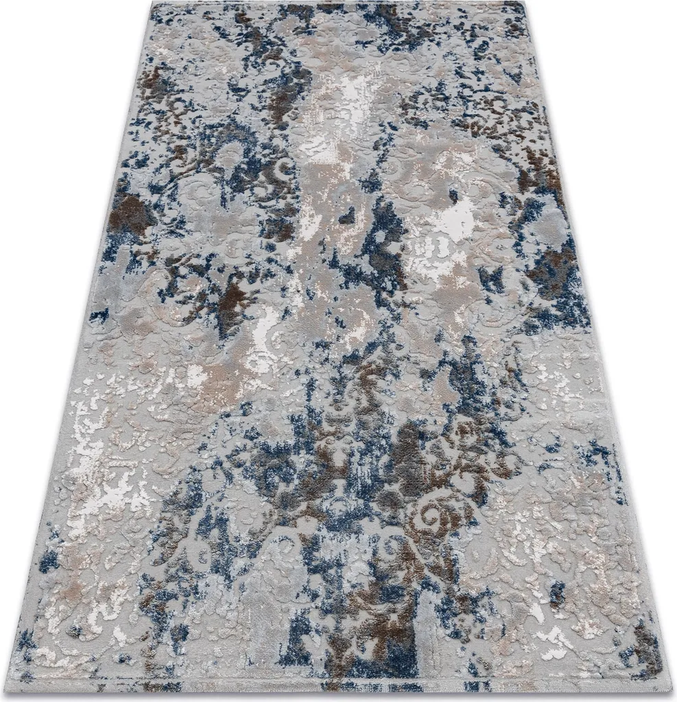 Tapis Gris et Bleu Gris AKRYL VALS 6744 Texture Douce 80x250 cm Chic