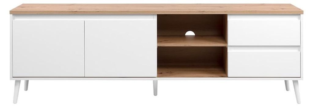 CALICOSY - Meuble TV 2 portes, 2 niches et 2 Image du produit 