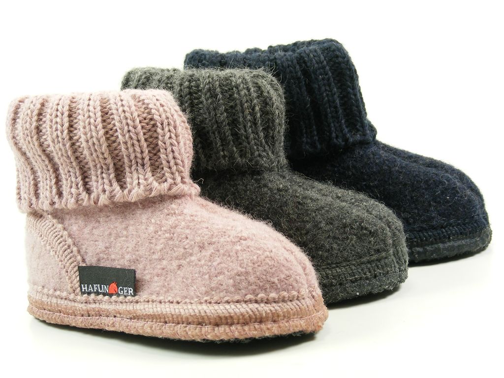 Haflinger 631047 Karl Kinder Hausschuhe Hüttenschuhe Wolle , Größe:34 EU, Farbe:Grau