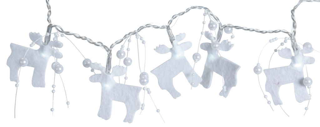 Best Season LED-Lichterkette "Felt Elk" 30teilig Kabel: transparent, LED c/w, Timer, 1,75 m, Batter, 726-28