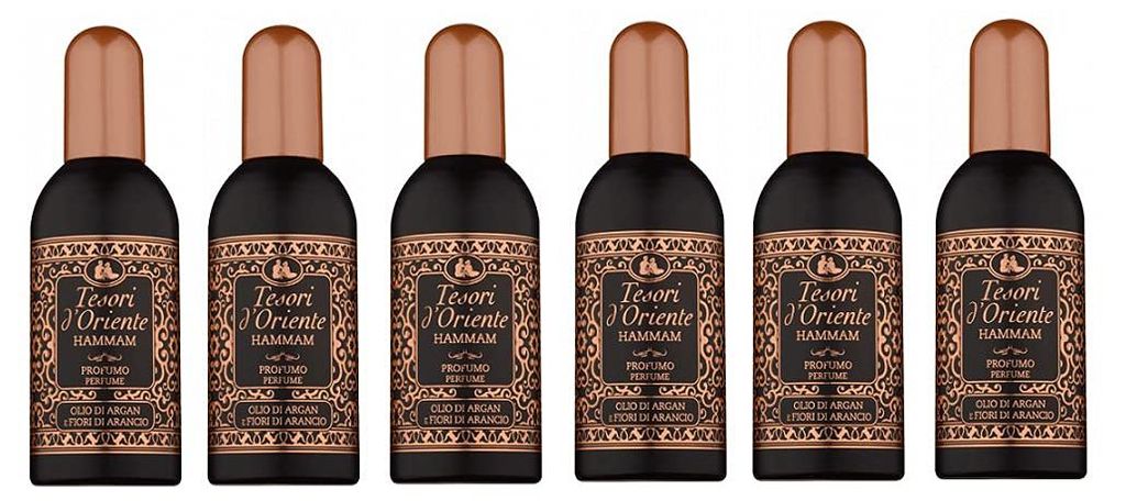 6x Tesori d'Oriente EDT Hammam Olio di Argan e Fiori di Arancio Parfüm Arganöl und Orangenblüten 100ml Eau de Toilette