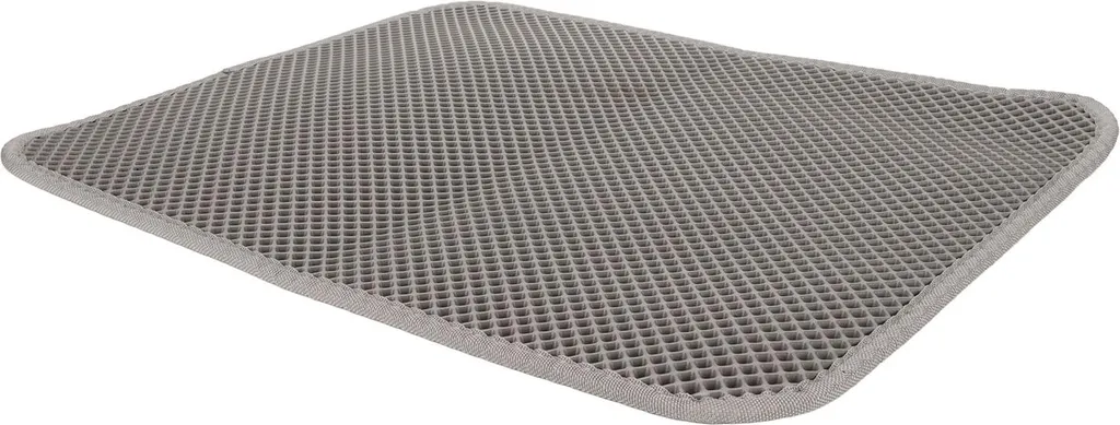 Tapis pour bac à litière chaton 50x40 cm gris anti-projection sol propre