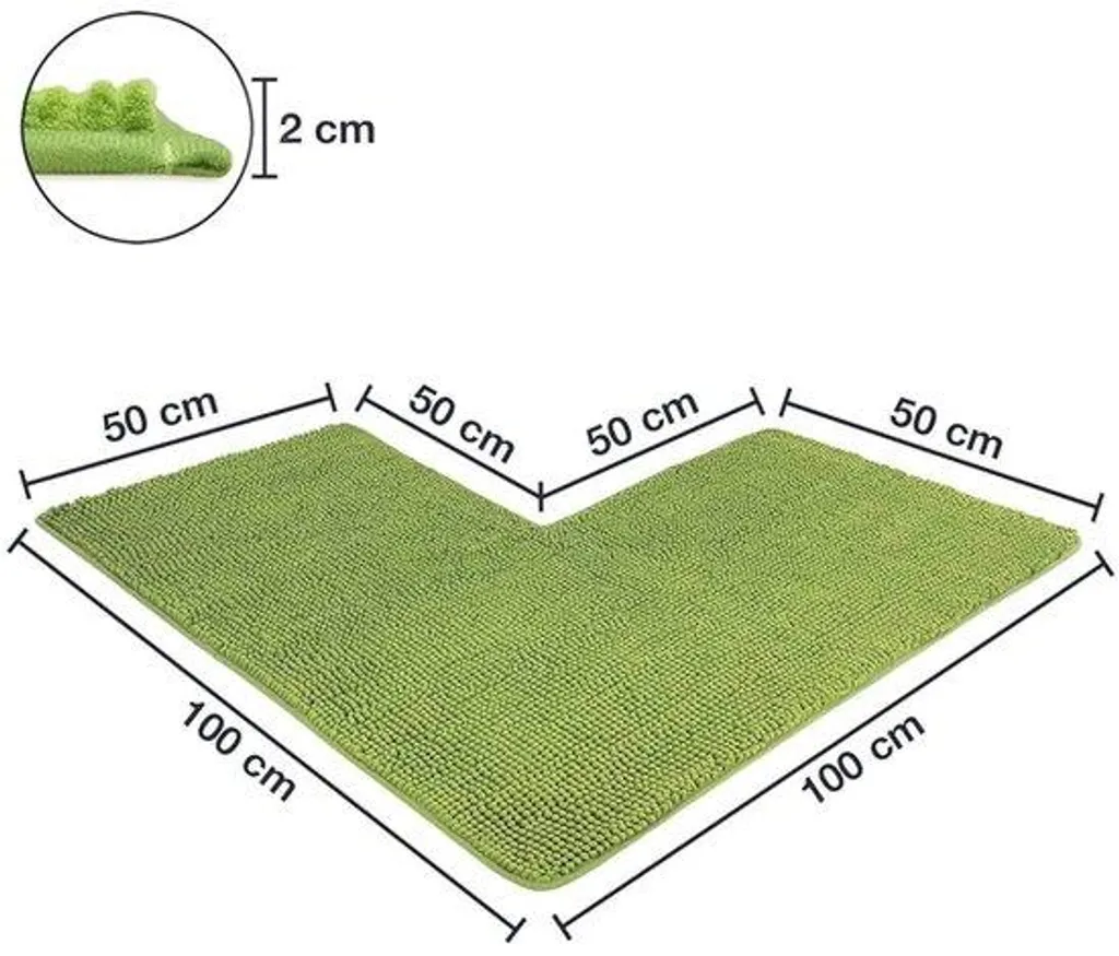 Tapis de douche antidérapant vert moelleux pour sortie de baignoire