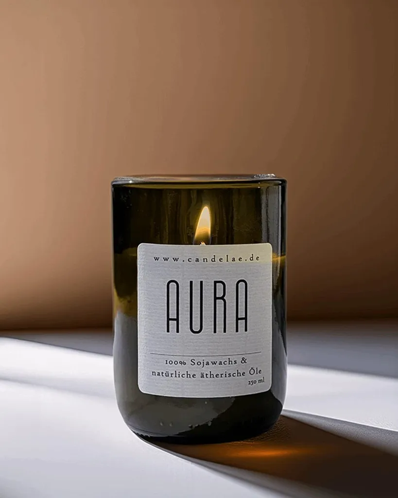 Bougie parfumée AURA en cire de soja 250g Lavande et Bergamote