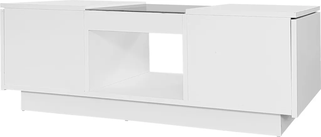 Table Basse Blanche avec LED Multicolores APP et 2 Tiroirs de Rangement - 11