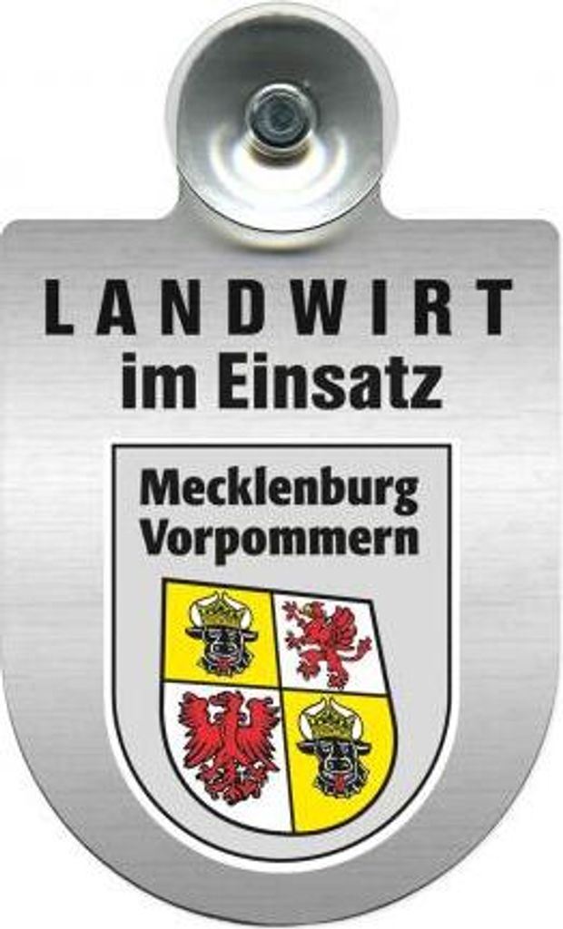 Einsatzschild Windschutzscheibe - Landwirt im Einsatz - 309369 incl. Regionenwappen Color - Region Mecklenburg-Vorpommern