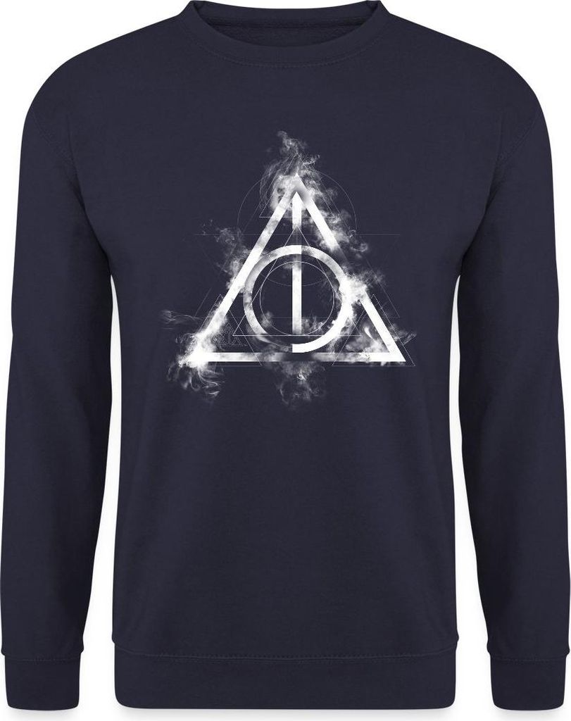 Spreadshirt Harry Potter Teil 7 Symbol Uni Pullover, XL, Navy