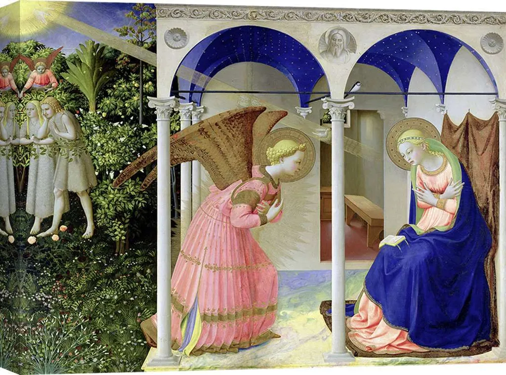 Décoration murale : Toile Beato Angelico L'Annonciation Format 60x40 cm