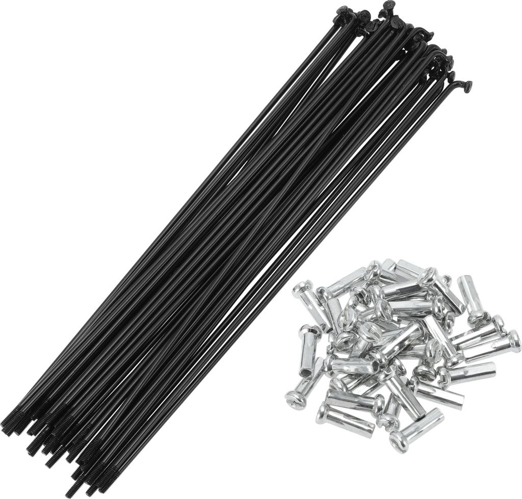 Universelle Fahrradspeichen Fahrradrad Speichen 14G 167mm Länge Kohlenstoffstahl Schwarz 1 Satz