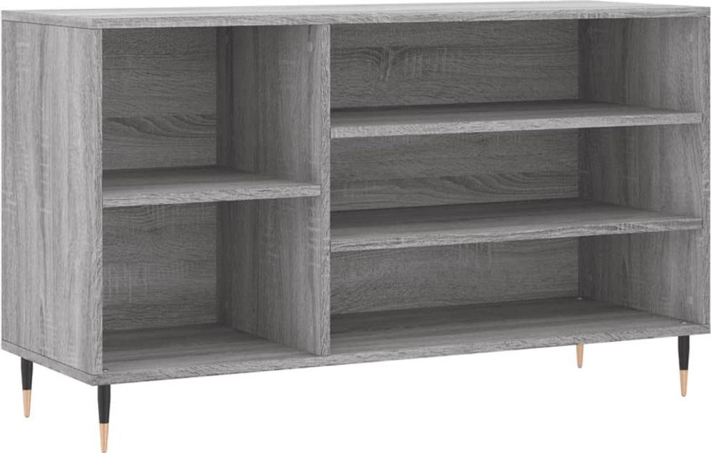 vidaXL Schuhregal Grau Sonoma 102x36x60 cm Holzwerkstoff