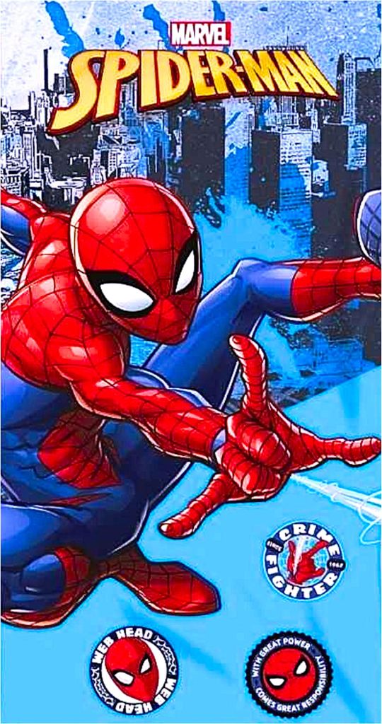 Spider-Man Badetuch Strandtuch - Marvel Kinder Strandlaken 70 x 140 cm Baumwolle
