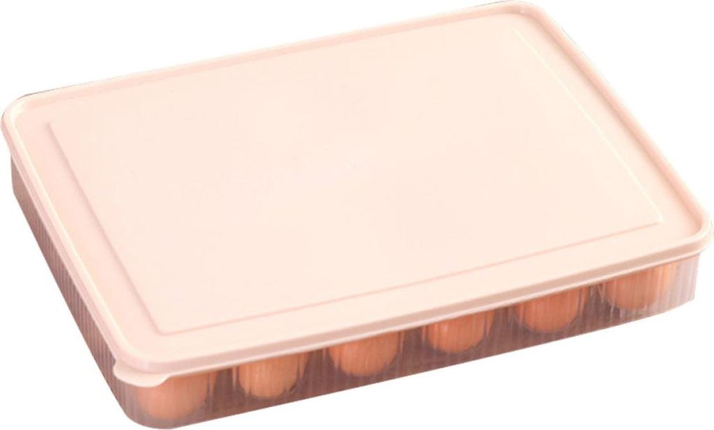 1 Stück Eieraufbewahrungsbox, 24 Fächer, Eierablage aus Kunststoff für den Kühlschrank (Rosa)