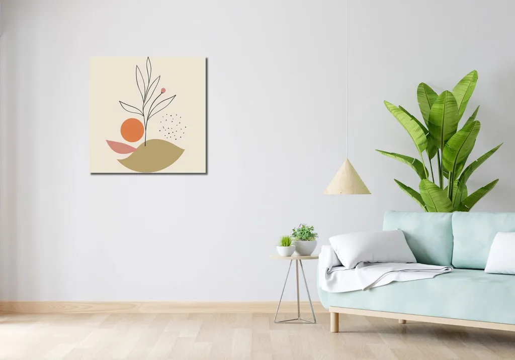 Tableau Nature Subtile 70x70cm - Donnez Vie à vos Murs Gris et Vides