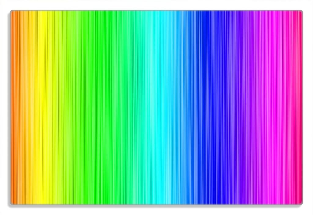 Wallario Frühstücksbrettchen aus Glas 20 x 30 cm mit rutschfesten Füßen, Motiv Regenbogenmuster - Farben rot, gelb, grün, blau, pink und rot
