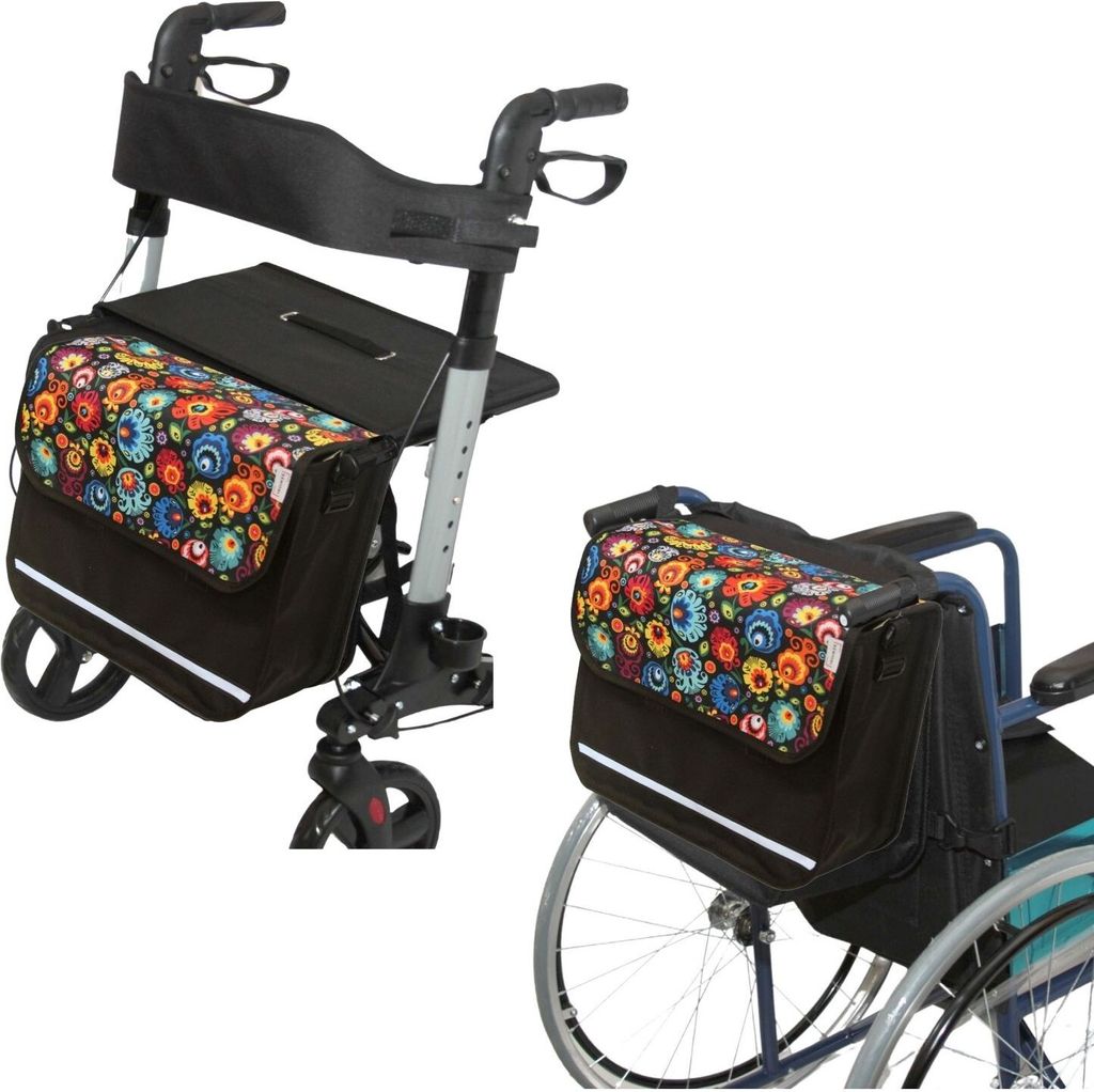 SENIORI Rollator / Rollstuhl Tasche Rollatortasche Rollstuhltasche 6F. Folklore - Flex