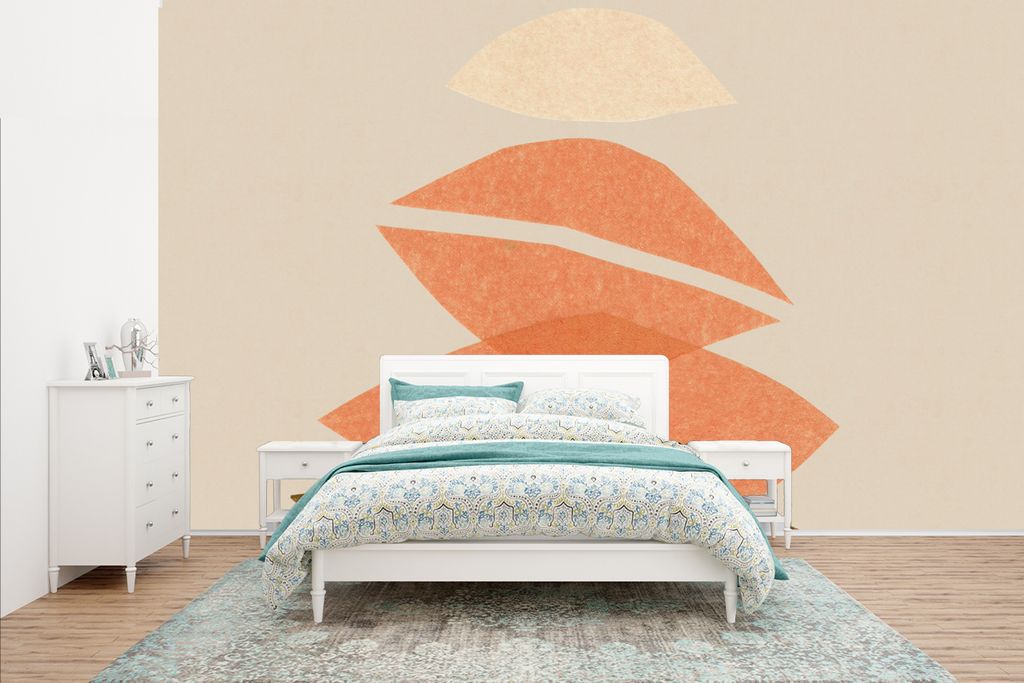 MuchoWow Fototapete für Wohnzimmer oder Schlafzimmer Wandtapete Vinyl Motivtapete Formen - Pastell - Farben - Abstrakt - 435x260 cm - Kinderzimmer