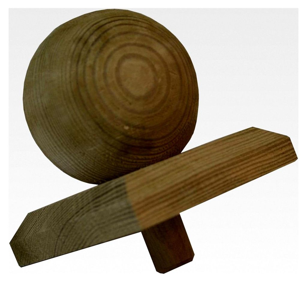 Pfostenkappe Kugel Holz imprägniert 80 x 80 mm für Pfosten 70 x 70 mm