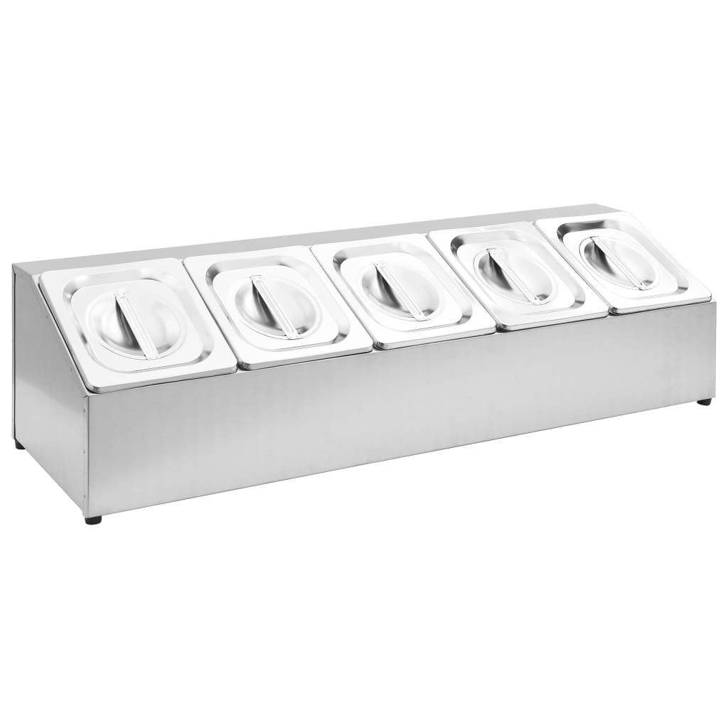 vidaXL Gastronorm stojan s 5 nádobami GN 1/6 z Obrázok produktu 