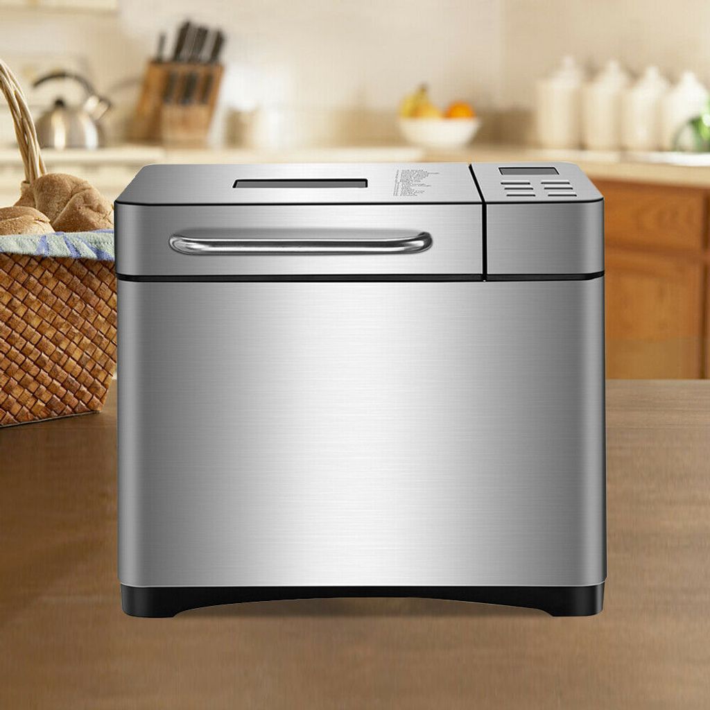 Machine à Pain 650W 19 Programmes Écran LCD - Pain Maison Parfait Pour Cuisine, Caravane Et Camping - 34 X 21 X 31 Cm