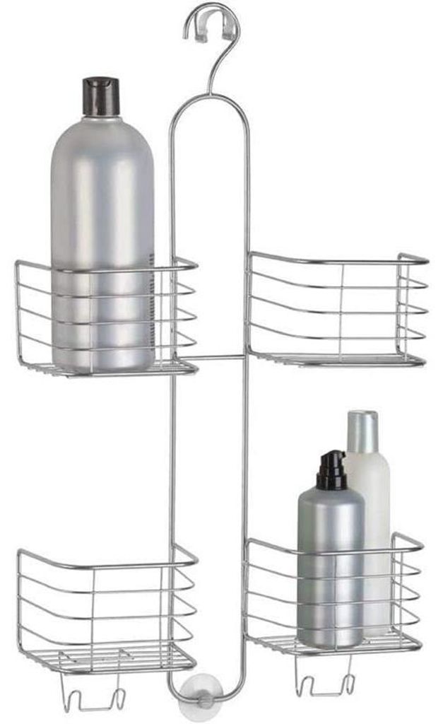 mDesign Duschablage Duschregal Duschaufbewahrung 4 Körbe Silber