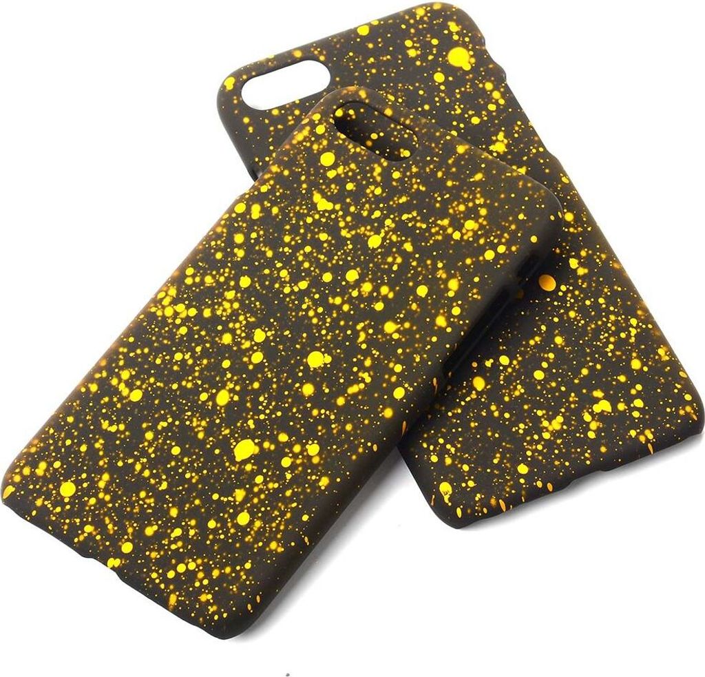 Handy Hülle Schutz Case Bumper Schale für Apple iPhone 7 3D Sterne Gelb