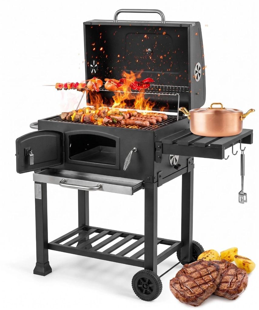 Corciano Holzkohlegrill XXL Grillwagen Carbo Angus | Produktbild 