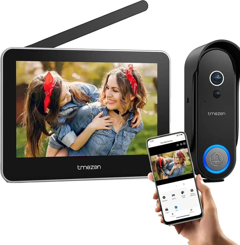 Vidéophone sans fil 1080p avec écran tactile 7 pouces haute définition