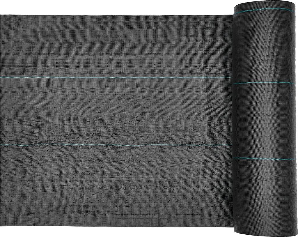 SucceBuy Unkrautvlies 1,8x76,2 m Gartenvlies 168 g/m2, Polypropylen-Matte mit guter Belüftung und Entwässerung, Wurzelschutzfolie gegen Unkraut ...