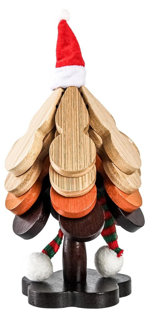Weihnachtsbaum-Untersetzer-Set, hitzebeständige Holzuntersetzer mit Ständer, festlicher Tischschutz für heiße Speisen und Weihnachtsdekoration