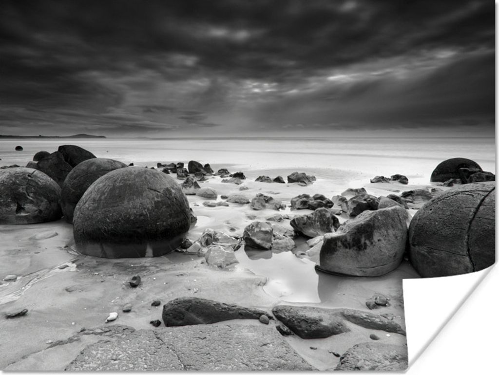 MuchoWow Poster Moeraki Boulders Neuseeland Fotodruck 160x120 cm - Foto Plakat