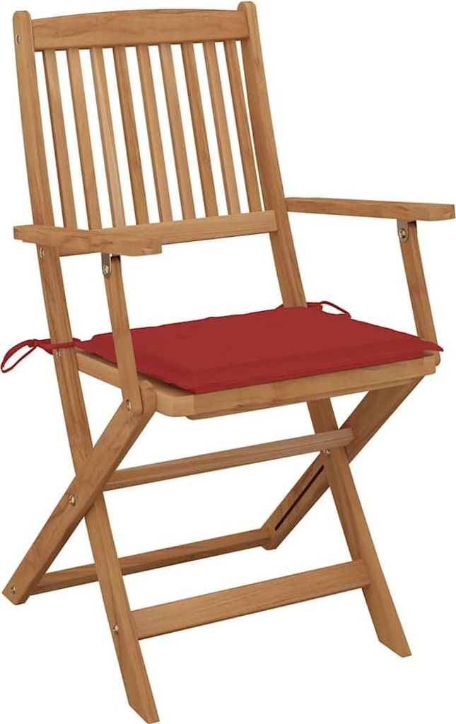 vidaXL Klappbare Gartenstühle mit Kissen 8 Stk. Massivholz Akazie