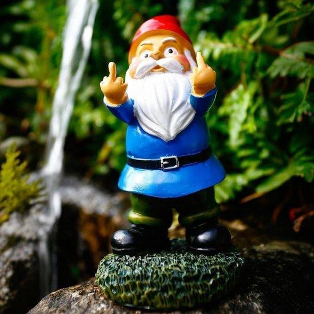 Blaues 4cm Harz-Gartenzwerg Figur für draußen