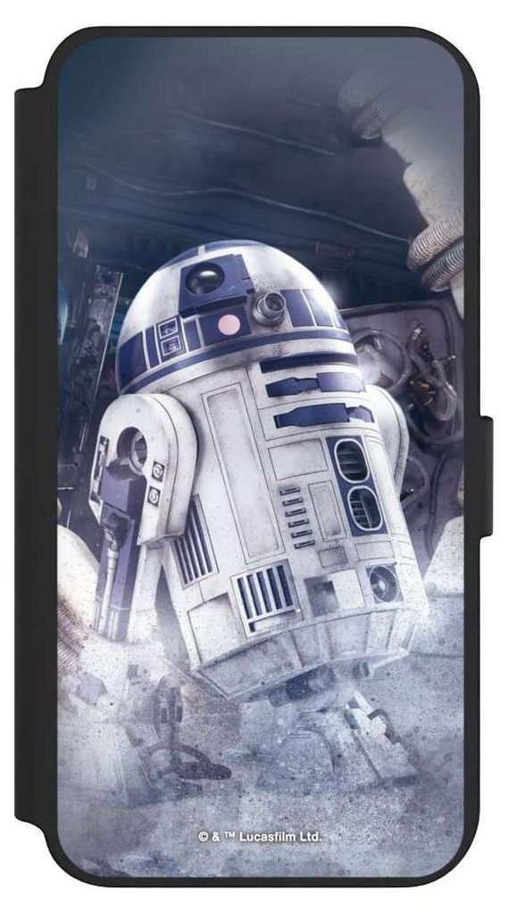 NIVOCASE Klapphülle für Samsung Galaxy S23+ Handyhülle aus Kunst Leder NIVOflip schwarz Fanartikel Roboter Star Wars