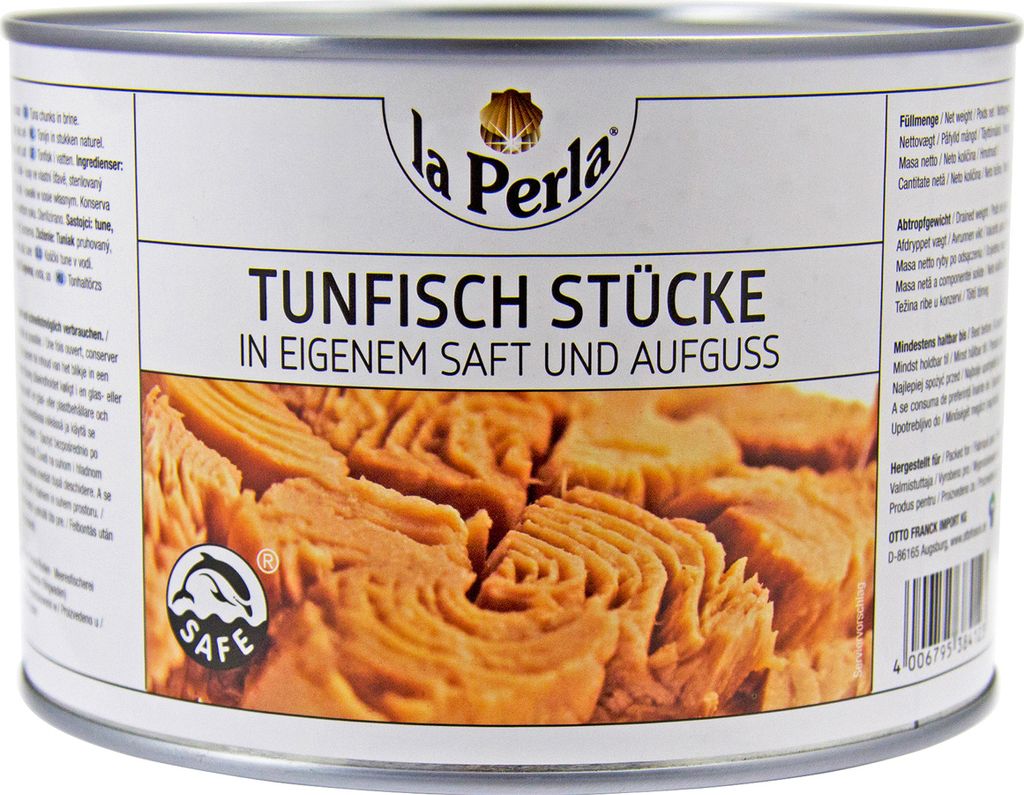 Pezzi di tonno La Perla in scatola di succhi e infusi 1705g Immagine del prodotto 