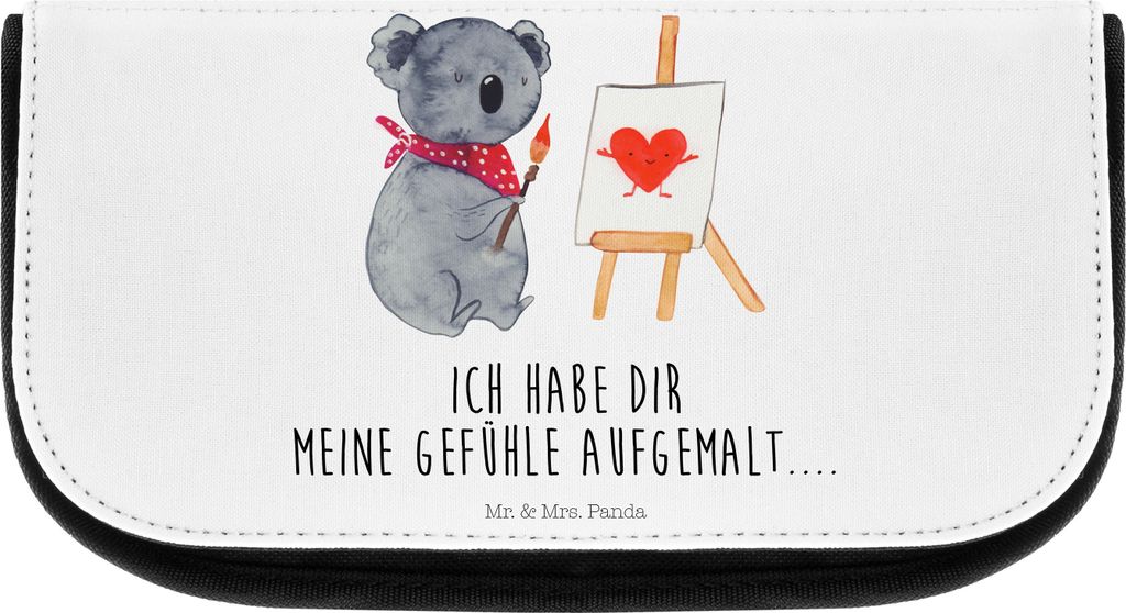 Mr. & Mrs. Panda kulturtäschchen Koala Künstler - Weiß - Geschenk, Gefühle, Schminktasche, Kosmetiktasche, Liebe, Waschtasche, Zeichnen, Make-u...