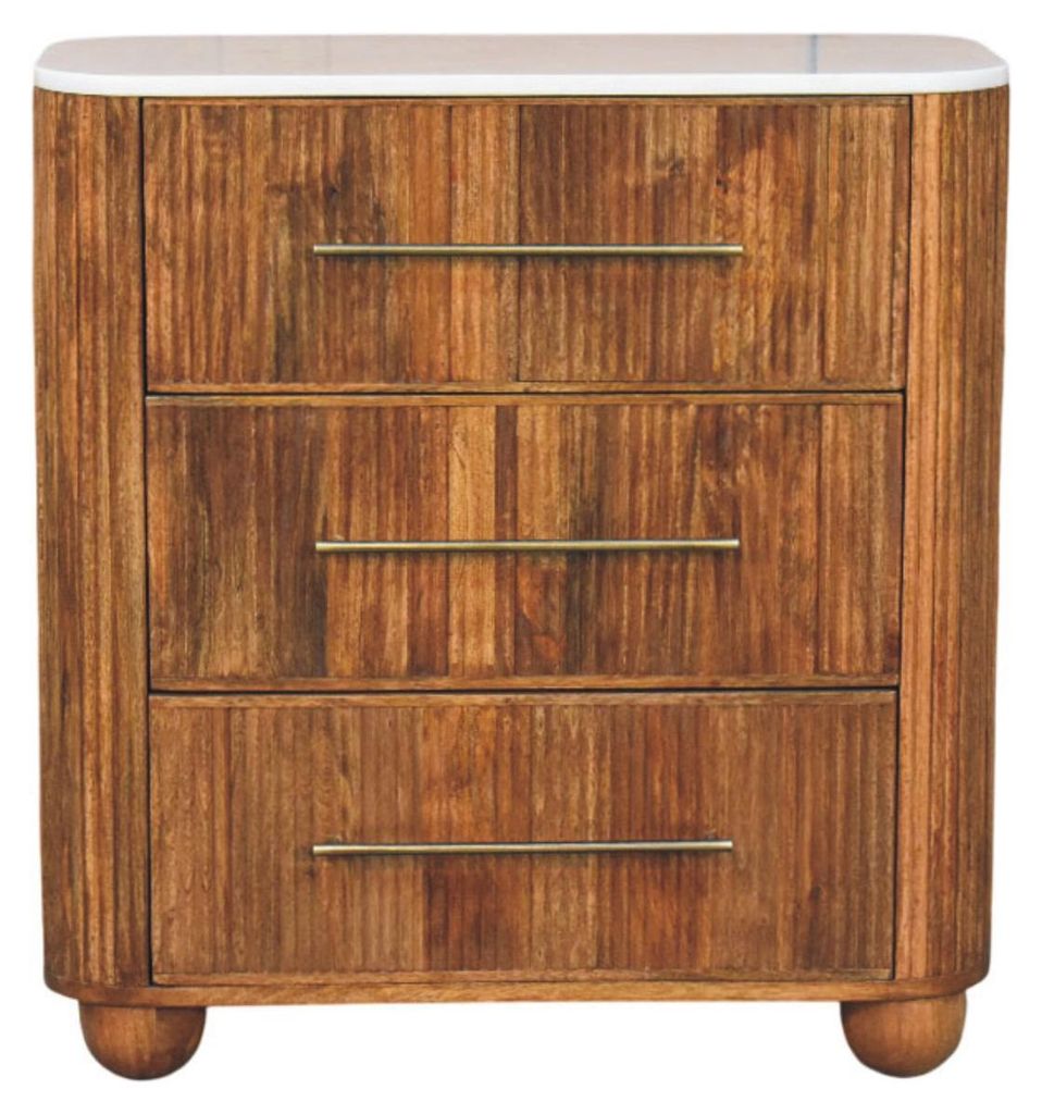 Artisan Furniture Massivholz-Kommode „Beaumont“ mit Marmorplatte