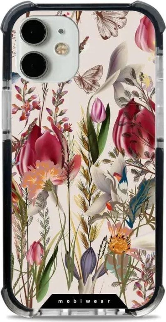 Handyhülle für iPhone 12 Mini mit MagSafe, Mobiwear Elite Bumper, Blumenstrauß