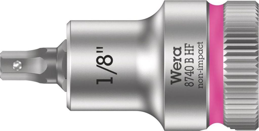 Wera 8740 B HF Zyklop Bitnuss mit 3/8"-Antrieb, mit Haltefunktion für Innensechskantschrauben, 1/8" x 35 mm