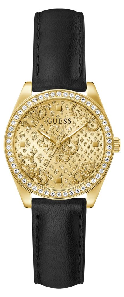 Guess Analoguhr Damen Black Gold Tone Analog Watch Gold/Schwarz GW0989L2